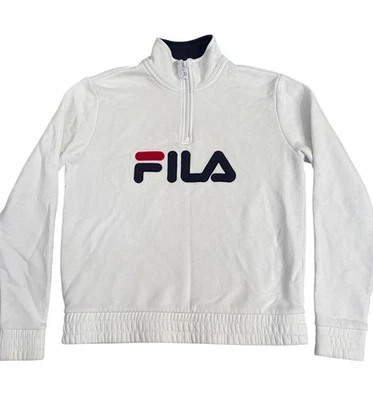Sudadera Pullover De Colección Fila Media Cremallera Unisex S Blanca Cómoda Informal Logo Y2K Años 90 Foto 1 de 4