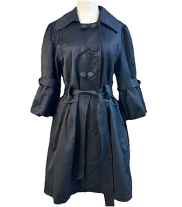 Luii Y2K Women’s Princess Trench Coat Size XL Puff Sleeve Double Breasted Belted - Picture 1 of 11