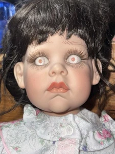 Vintage FAYZAH PAUL Cloth Vinyl CREEPY ODD EYES 26” Doll Halloween 1996 Rare HTF - Picture 1 of 8