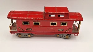 VINTAGE AMERICAN FLYER TINPLATE O GAUGE PRE-WAR CABOOSE RED LIGHTED  - Picture 1 of 6