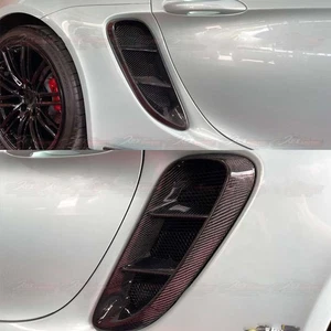 Real Carbon Fiber Rear Fender Vent Cover for Porsche 718 Cayman 2017-2018 - Picture 1 of 5