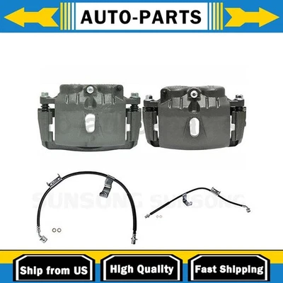 Pinzas de freno de disco delanteras + línea de freno delantera para GMC Sierra 3500 HD 2008 Foto 1 de 4