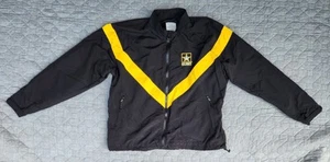 U.S. Army Windbreaker Track Fitness AFPU Jacket in Black/Yellow; Adult Large - Picture 1 of 5