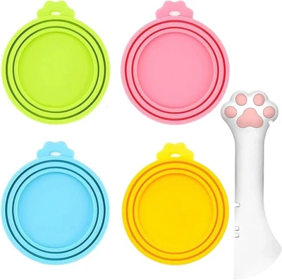 Food Can Lids, 4 Pcs Silicone Pet Food Can Covers for Dog & Cat Food, One Can Ca - Image 1 of 4