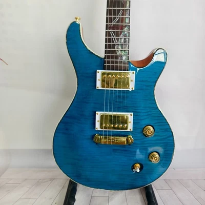Chitarra Elettrica PRS Custom 24, Blue Flame Top Gold Hardware Spedizione Veloce - Immagine 1 di 4