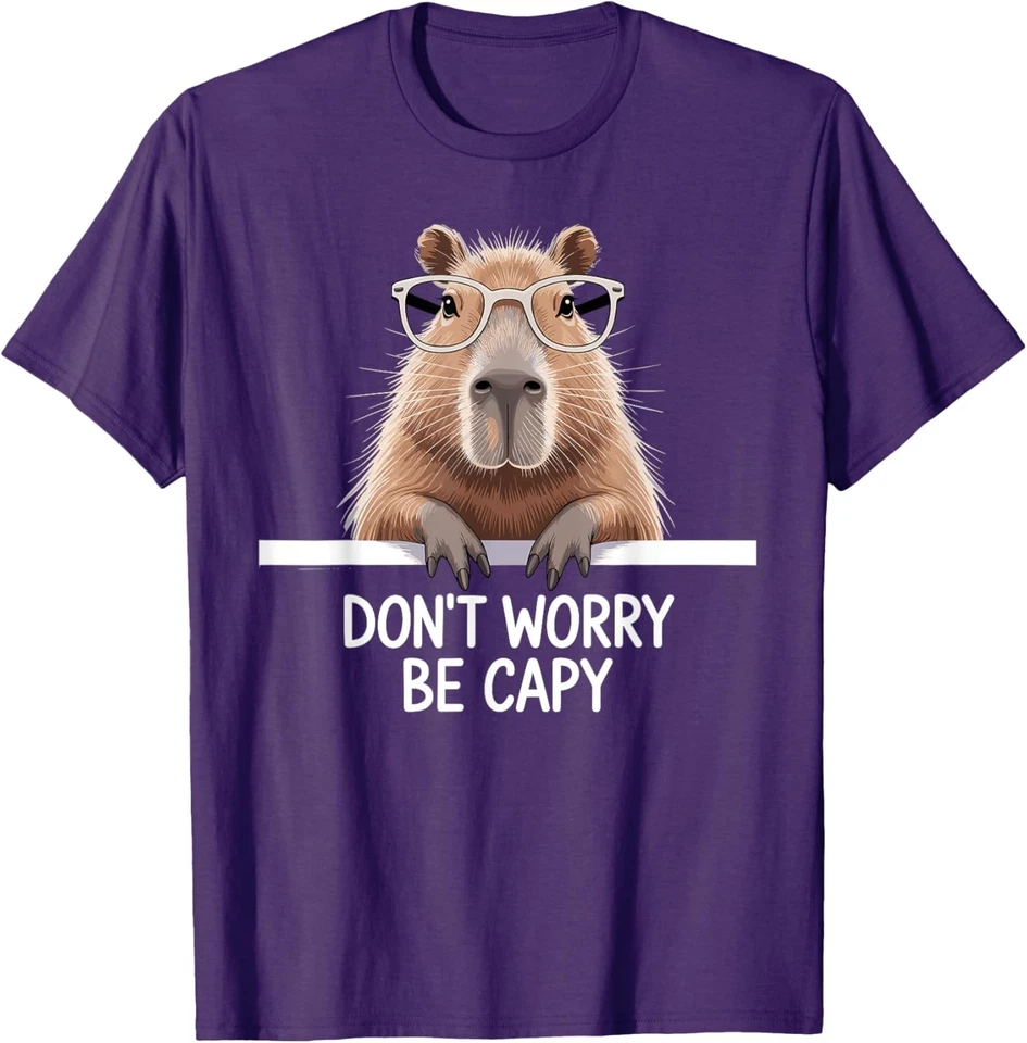 Divertida Camiseta Unisex Capybara Lover Art Don't Worry Be Capy Foto 1 de 1