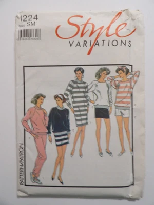 Style 1224 Misses' Dress or Top, Shirt & Shorts Size 10-12 Uncut Sewing Pattern - Image 1 of 3