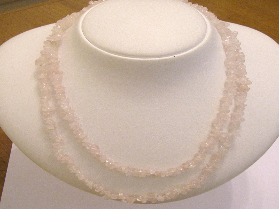 FABULEUX COLLIER CUPOLINI DE NATURELLE QUARTZ ROSE - 80 CM - Photo 1/1