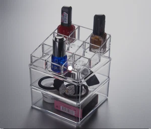 (2x) Unidad de almacenamiento de maquillaje acrílico apilable de 3 capas con almacenamiento de esmalte de uñas - Imagen 1 de 3