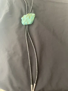 sterling silver turquoise bolo tie - Picture 1 of 3