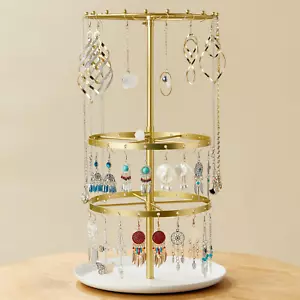 Rotating Earring Holder Organizer: Earrings Tree Display & Storage Stand for Stu - Picture 1 of 12