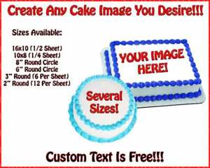 Create Your Custom Birthday Cake ~ Edible 2D Fondant Cake Cupcake Topper ~  *