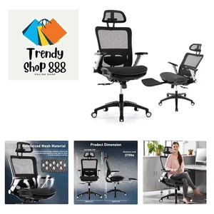 Ergonomic Mesh Office Chair with Footrest, High Back Computer Executive Desk ... - Picture 1 of 11