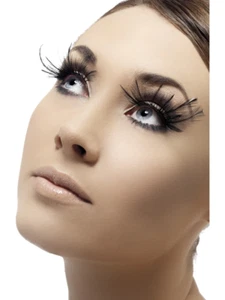 Ciglia finte donna nero abito fantasia piuma piume ciglia finte - Foto 1 di 1