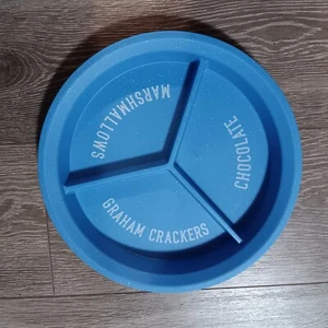 Smore 12 inch plates, 10 pack, blue with 3 divided sections - Picture 1 of 1