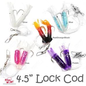 20pks 4.5" Fishing Ling Cod Rig Twin Bulb Squid Lingcod Rockfish 5-colors soft - Picture 1 of 7