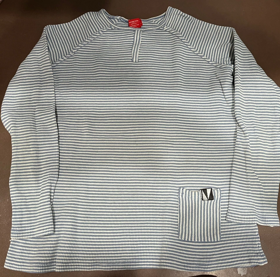 Girls Blue Striped Ribbed 3/4 Sleeve T-shirt Top Size 18 - Image 1 of 1