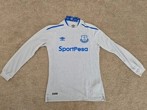Klassisch Everton FC 2017-2018 M Herren Auswärtstrikot Umbro Langärmlig BNWT - Picture 1 of 5