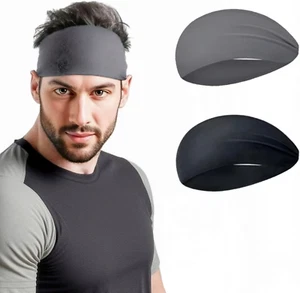 ﻿ Sports Headbands Men Sweat Bands Workout Running Basketball Workout Football - Picture 1 of 13