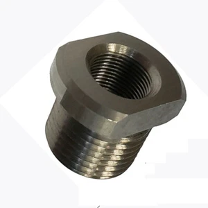 Stainless Steel Bolt-on 1/2-28 to 3/4-16 Threaded Adapter Automotive Oil Filter - Picture 1 of 5