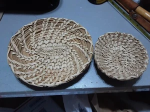 PAIR OF HANDMADE,PRACTICE RUN, NATIVE AMERICAN BASKETS PAPAGO TOHONO O'ODHAM - Picture 1 of 11
