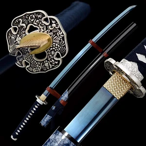 Handmade Blue 9260 Spring Steel Blade Samurai Sword Real Sharp Lotus Katana - Picture 1 of 10