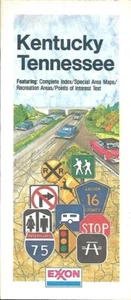 1993 EXXON OIL Road Map KENTUCKY TENNESSEE Nashville Lexington Memphis Paducah - Picture 1 of 4