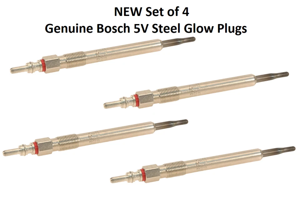 4x New GENUINE Bosch Jeep Liberty CRD 5V Steel Glow Plug Set 68090430AA - Image 1 of 1