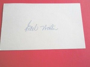 Earl Wooten - Autographed 3" X 5" Index Card - Washington Senators - outfield