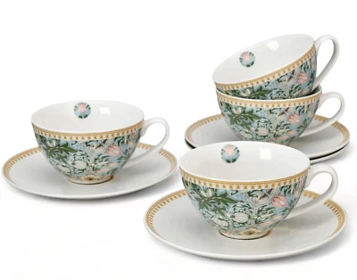 STPGOODS Morris Garden Teacup & Saucer Set for 4 Persons Porcelain Tea Set - Image 1 of 4