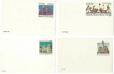 6 Unused Postcards UX104 Dominguez Adobe, UX99 DC PO, UX97 Old PO St Louis+ more - Image 1 of 2