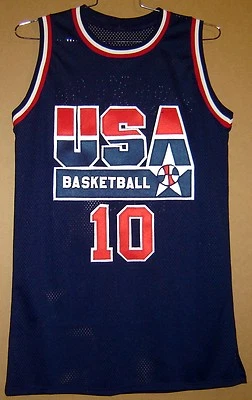 USA BASKETBALL DREAM TEAM CLYDE DREXLER Blue #10 AUTOGRAPHED JERSEY - Image 1 of 4