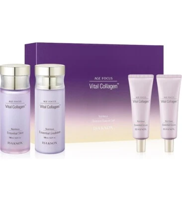 ISA KNOX Anti Aging AGE FOCUS VITAL COLLAGEN SKINCARE Set Korean Luxury K Beauty - Image 1 of 4