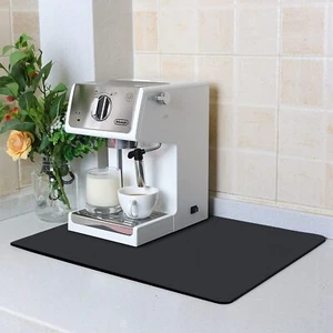 Coffee Mat 12" X 16" Small Absorbent Kitchen Drying Mat For Dishes Easy To Clean - Picture 1 of 7
