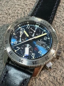 Sinn 203 ARKTIS Chronograph Automatic Day-Date Blue Dial Steel Men's Watch - Picture 1 of 20