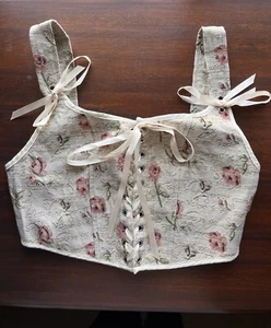 CIDER Corset Top Women’s Size XS Floral Rose Lace Up NWT Y2K Trendy - Picture 1 of 4