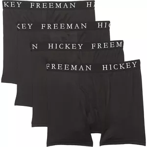 HICKEY FREEMAN 4 PAIR Black Micro Modal BOXER Briefs Underwear Mens SMALL NEW - Picture 1 of 3