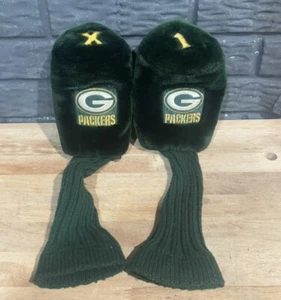 GREEN BAY PACKERS Men's Driver & Woods Golf Head Covers Large #1 & X - Picture 1 of 6