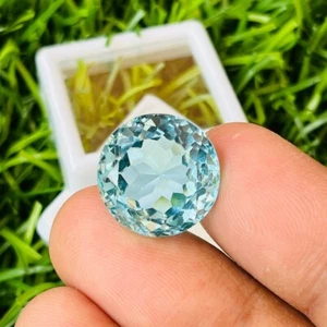 Beautiful Aquamarine Gemstone Round Cut Shape Gemstone For Jewelry Making - Picture 1 of 4