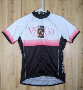 Peak 1 Sports Cycling Jersey Shirt Womens Sz S Victoria's Secret Pink Zip Front - Picture 1 of 13