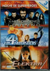 Noche de Superheores : X-Men Lobezno/ Los 4 Fantasticos/ Elektra (3 DVD Nuevo) - Imagen 1 de 1
