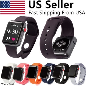 Silicone Bracelet Band Strap For Apple Watch iWatch Sports Series 1 /2/3 38/42mm - Picture 1 of 4