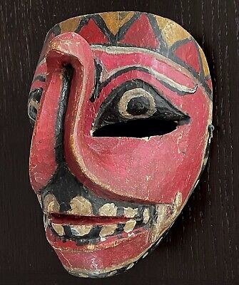 Rare Antique GANESH Indonesian BALI Wooden Mask - Topeng Dance - Early 20th Cent • 507.70$