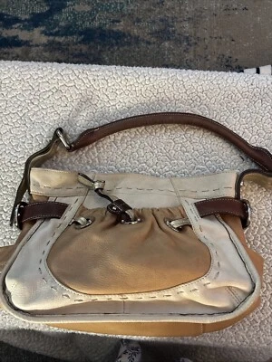 Bolso de Hombro Hobo B. Makowsky Grande Bronceado Claro y Oscuro Cuero Suave Genuino Foto 1 de 4