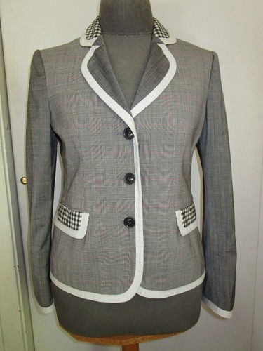 Blazer Giacca Moschino Donna Economica E Chic Lana Italiana a Quadri US 10