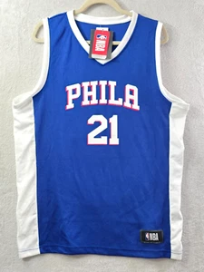 Philadelphia NBA EMBIID #21 Jersey White Blue  Tank Top Mens Size Large NEW* - Picture 1 of 10