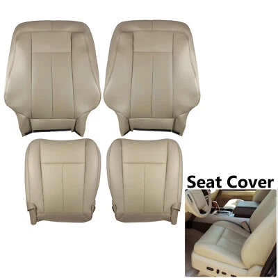 Capa de assento perfurada bronzeada camelo para motorista e passageiro Ford Expedition 07-14 - Imagem 1 de 4