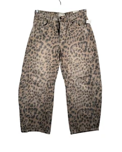We The Free Leopardo Estampado Buena Suerte tiro medio Barril Jeans Boho Botón Mosca Talla 28 - Imagen 1 de 11
