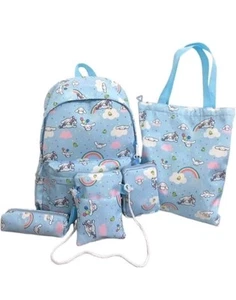 Sanrio Cinnamoroll Patterned 5 Piece BackPack Set 17" - Picture 1 of 3