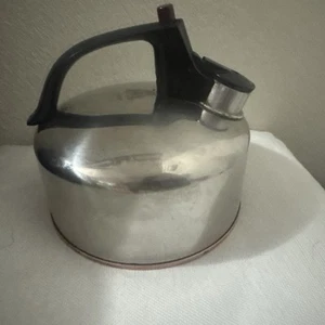 Vtg - Regal Ware Stainless Steel Copper Bottom Whistling Tea Pot  2 1/2 Qt - Picture 1 of 4